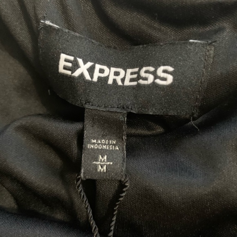 Express Black Patterned Wrap Mini Skirt Sz Medium - image 7